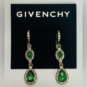 Givenchy Crystal and Gold Drop Earrings